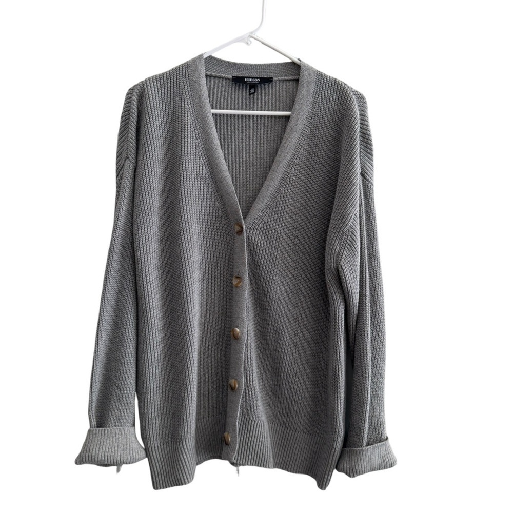 HUDSON Cotton Button Down Cardigan Sweater Gray Size - Picture 3 of 14